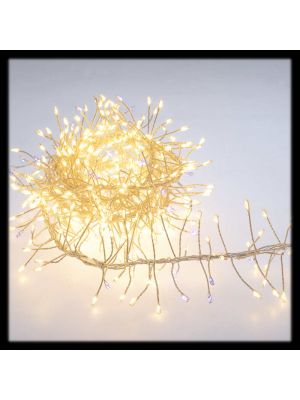 Catena festone 2,5 m trasparente, 600 microled|bianco classic e ghiaccio