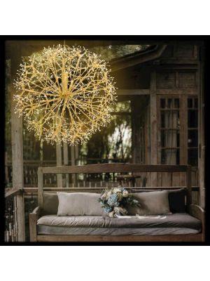 Sfera luminosa champagne Twig Ball, Ø 60 cm, 1200 microled flashled diamond, bianco caldo e bianco freddo