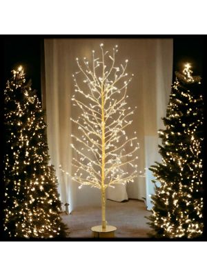 Albero luminoso champagne, h 120cm, 330 microled flashled diamond, bianco caldo e bianco freddo