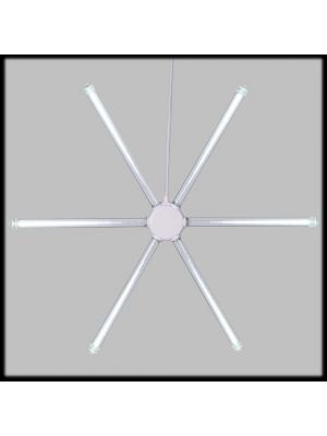 Meteora natalizia con 6 tubi Ø 67 cm 504 led bianco ghiaccio