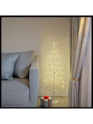 Albero di Natale bianco luminoso 90 cm, 540 Microled bianco caldo, uso interno