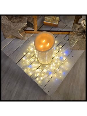 Corona decorativa luminosa in rami di tiglio champagne Ø45 cm con 160 microled – luce bianco caldo e bianco freddo