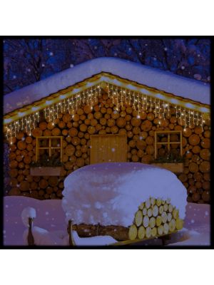 Ice Light 3xH0,5m con 30 stringhe, 114 maxiled bianco caldo e bianco freddo, prolungabile