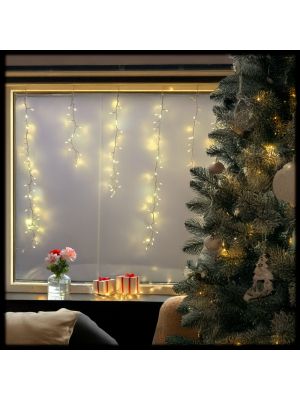 Ice Light 340xH80cm con 18 stringhe, 576 Led bianco caldo