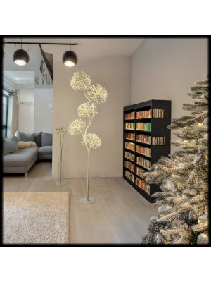 Albero bianco con sfere H170 cm, 1800 microled bianco classic
