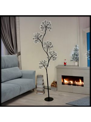 Albero nero con sfere H170 cm, 1800 microled bianco classic