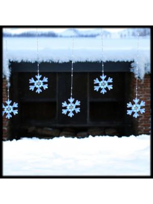 Ice Light 325xh115cm con 14 fiocchi di neve, 420 SMD Led, bianco ghiaccio