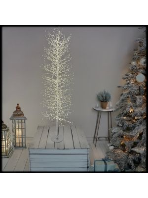 Albero luminoso bianco H140 cm, 1080 microled bianco classic