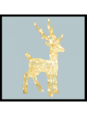 Renna natalizia 3D H60cm 80 led bianco caldo e ghiaccio
