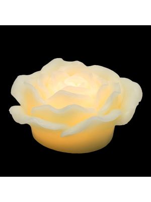 Candela rosa in cera avorio Ø 12,5 batteria timer effetto fiamma led bianco classic