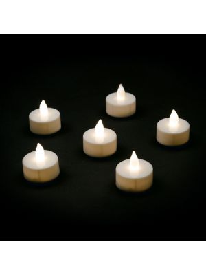 Set 6 candeline Tea Light a batteria effetto fiamma led bianco classic
