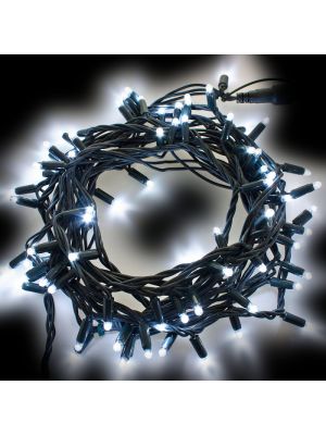 Catena 20 m - 200 maxiled a luce fissa - SENZA alimentazione - prolungabile - Bianco Ghiaccio