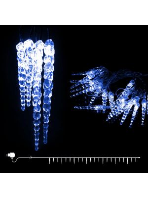 Catena natalizia 8 m - 40 ghiaccioli Led luce fissa - blu