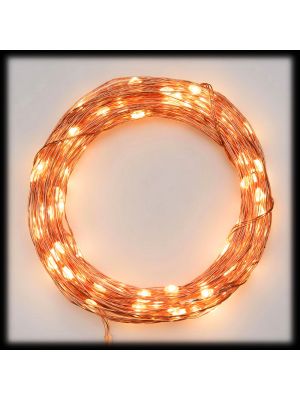 Catena di luci 37,5 m, 500 microled memory controller, metal copper, bianco traditional