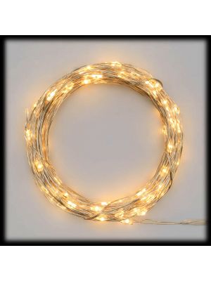 Catena di luci 22,5 m, 300 microled memory controller, metal silver, bianco classic