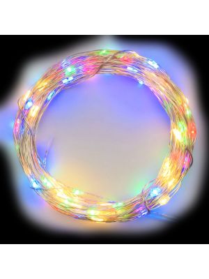 Catena di luci 37,5 m, 500 microled memory controller, metal silver, multicolor