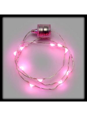 Collana luminosa 10 Microled a batteria luce fissa pink