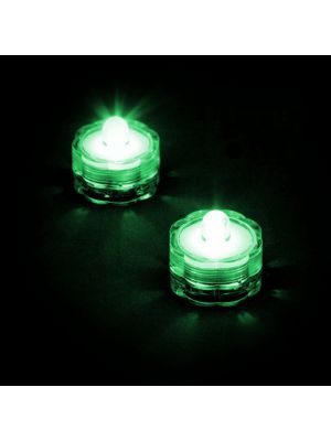 Set 2 candele subacquee a batteria luce fissa verde