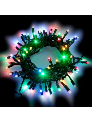 Catena di Natale 10 m - 120 Maxiled luce fissa - prolungabile - multicolor