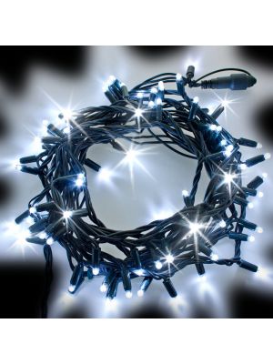 Catena di Natale 10 m - 120 Maxiled Flashled Diamond - prolungabile - bianco ghiaccio