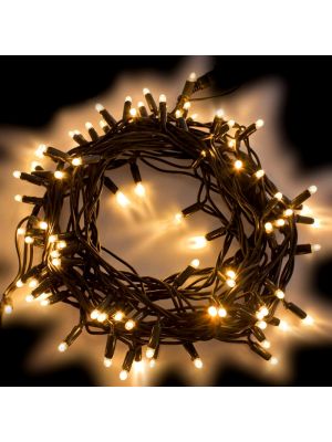 Catena di Natale 10 m - 120 Maxiled luce fissa - prolungabile - bianco classic