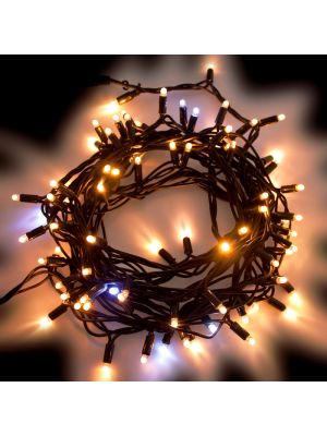 Catena di Natale 10 m - 120 Maxiled Flashled Diamond - prolungabile - bianco classic