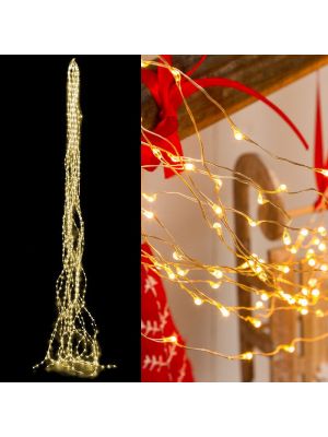 cascata di luci 900 microled cavo metal - luce fissa -  bianco classic