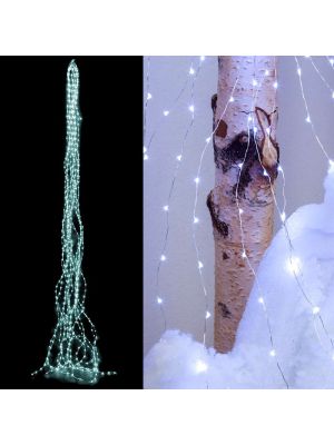cascata di luci 900 microled cavo metal - luce fissa -  bianco ghiaccio