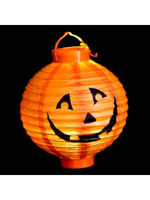 Lanterna di carta Zucca Halloween a batteria luce fissa bianco classic