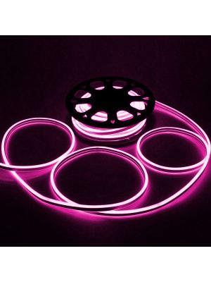 Tubo luminoso led bifacciale effetto neon 50 m, 6000 led, luce fissa, pink