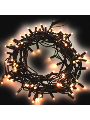Catena 10 m - 96 maxi led - SENZA alimentazione - prolungabile - bianco caldo
