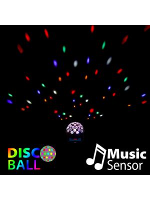 Proiettore disco rotante a led con sensore musica Ø 22 X H 17 CM - multicolor