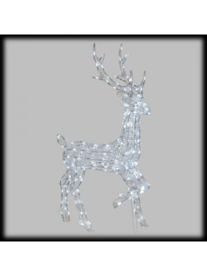 Renna natalizia H105cm, 180 led bianco freddo a batteria