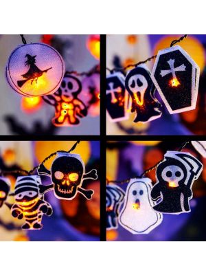 Catena luminosa Halloween Glitter a batteria | luce fissa | led arancione