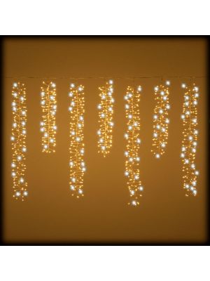 Ice Cluster Light 2000 MicroLed 300xH75cm|bianco caldo e freddo FlashLED Diamond silver