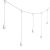 Catena 5 m con 8 portalampade pendenti lunghi E27 prolungabile cavo bianco Vintage Led Pro fino a 70 cm