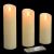 Set 3 Candele Ø 5,2 cm in cera ruvida con telecomando, effetto fiamma, led bianco classic a batteria