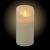 Candela Ø 9 x h 18 cm in cera ruvida, effetto fiamma, led bianco classic a batteria