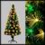 Albero di natale fibre ottiche H 130 cm, bianco classic e giochi di luce Flashled RGB