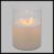 Candela Ø15cm x H20cm cera bianca con vetro, 3 moving flame, led bianco caldo