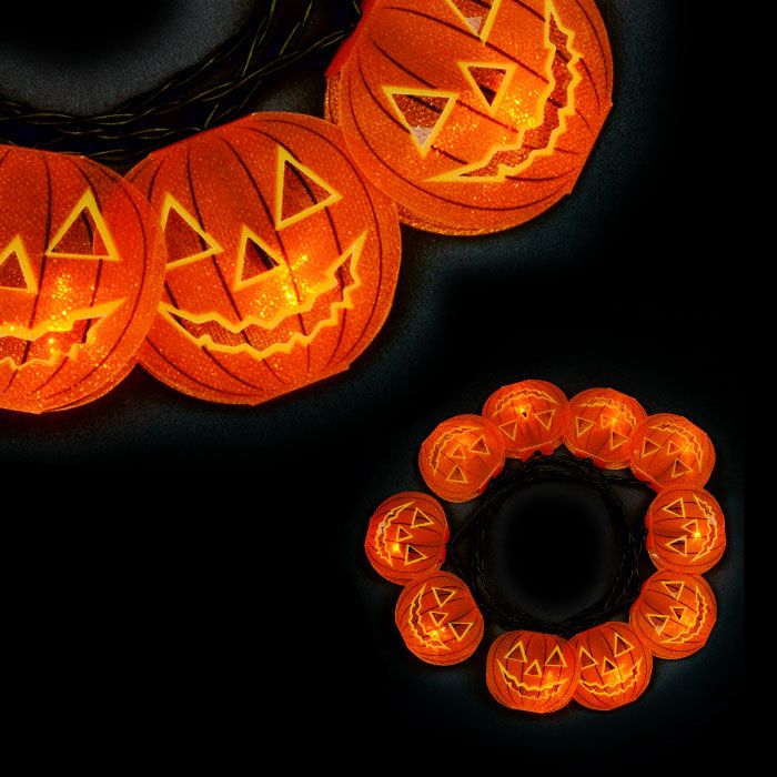 Ghirlanda Luminosa Halloween 3m - 20 LED Zucche, A Batteria, Per Interni/Esterni - Foto 7