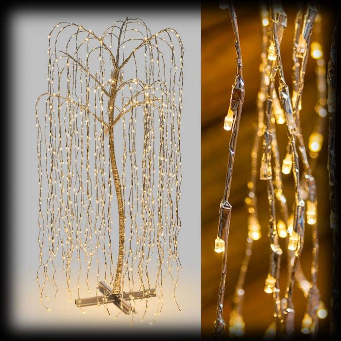 Luci Decorative Fai Da Te A Forma Di Rami Di Salice Con 144 LED - 4,3 Metri - Luce Bianca Calda Per Natale E Matrimoni
