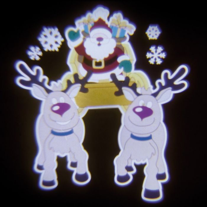 Proiettore Luci Natalizie In Movimento.Proiettore Led Color Musicale Figura Animata Babbo Natale Su Slitta E Renne In Movimento