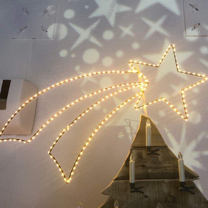 Stella Cometa Luminosa Di Natale.Motivo Luminoso Stella Cometa 115 X H 41 Cm 300 Microled Luce Fissa Bianco Classic Caldo