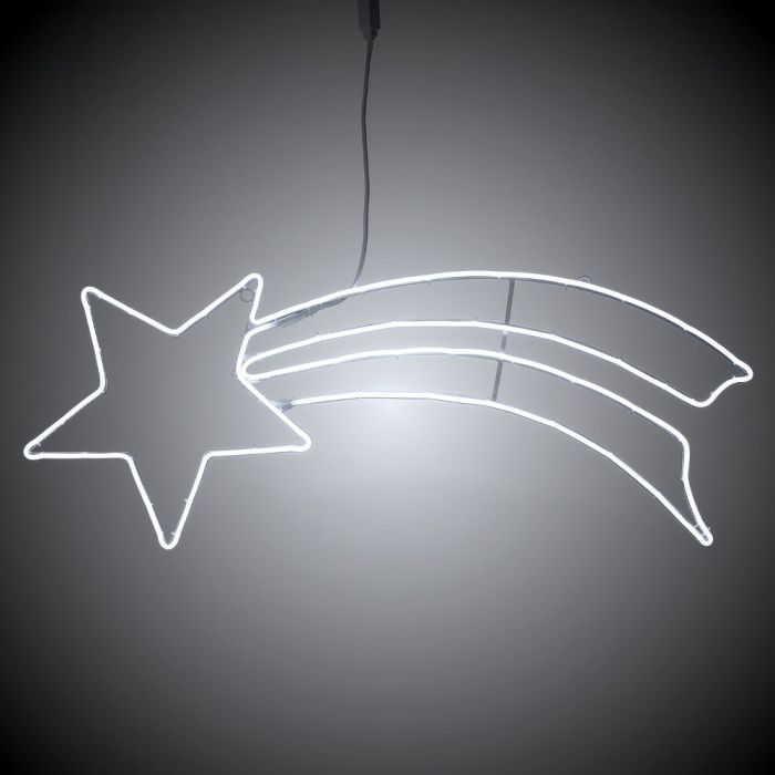 Stella Cometa Luminosa Di Natale.Stella Cometa Luminosa Doppia Coda 115xh40cm Bianco Freddo