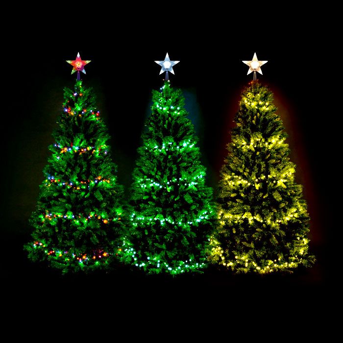 Stella Albero Di Natale Luminosa.Albero Di Natale Completo Altezza 150cm Con Luci E Puntale Led Multicolor