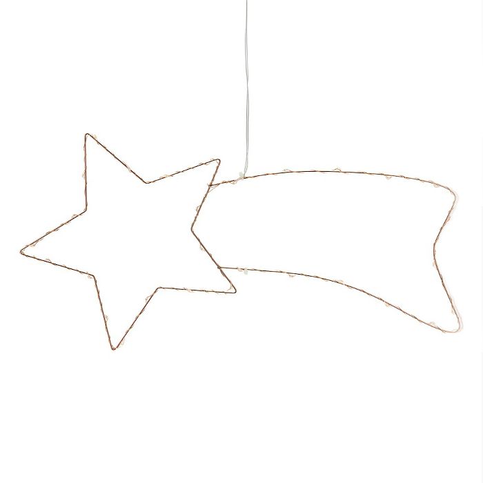 Stella Cometa Di Natale Disegno.Stella Cometa Metal Frame A Batteria 30 Microled Luce Fissa Bianco Classic