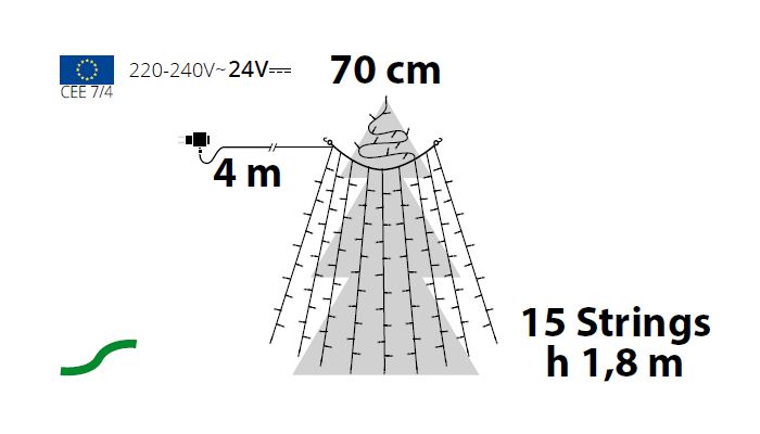 Mantello Di Luci Per Albero Di Natale.Tenda Luminosa Per Albero Di Natale 270 Led Flashled Diamond Bianco Ghiaccio