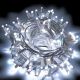 Catena 10 m - 200 maxi led luce fissa - SENZA trasformatore - Prolungabile - cavo bianco - Bianco Ghiaccio