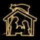 Presepe 115 x h 115 cm SMD neon bifacciale 1320 led - bianco classic - luci di Natale